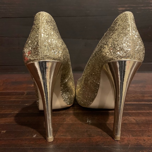Guess Gold Glitter Heels - Picture 2 of 4